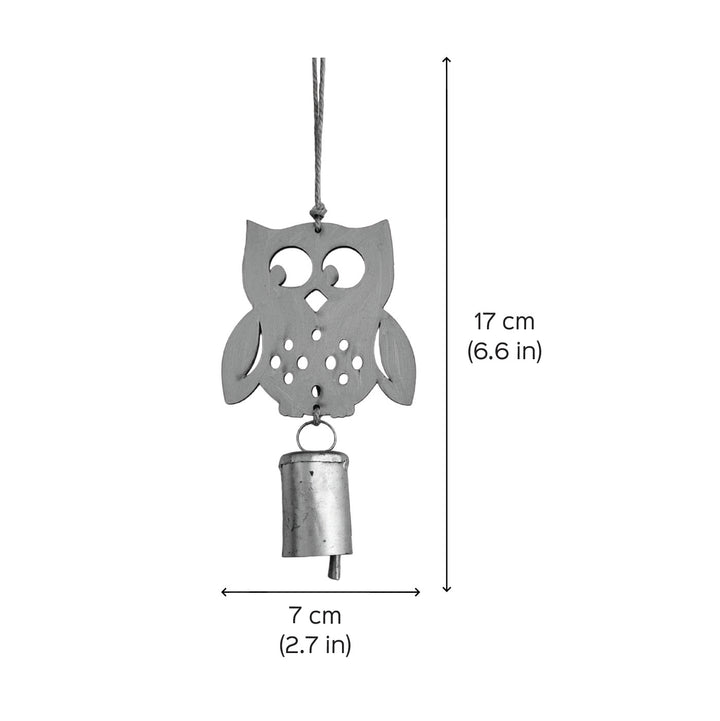 2 Pc | Farm House Rustic Owl Jute Hangings WIth Bell