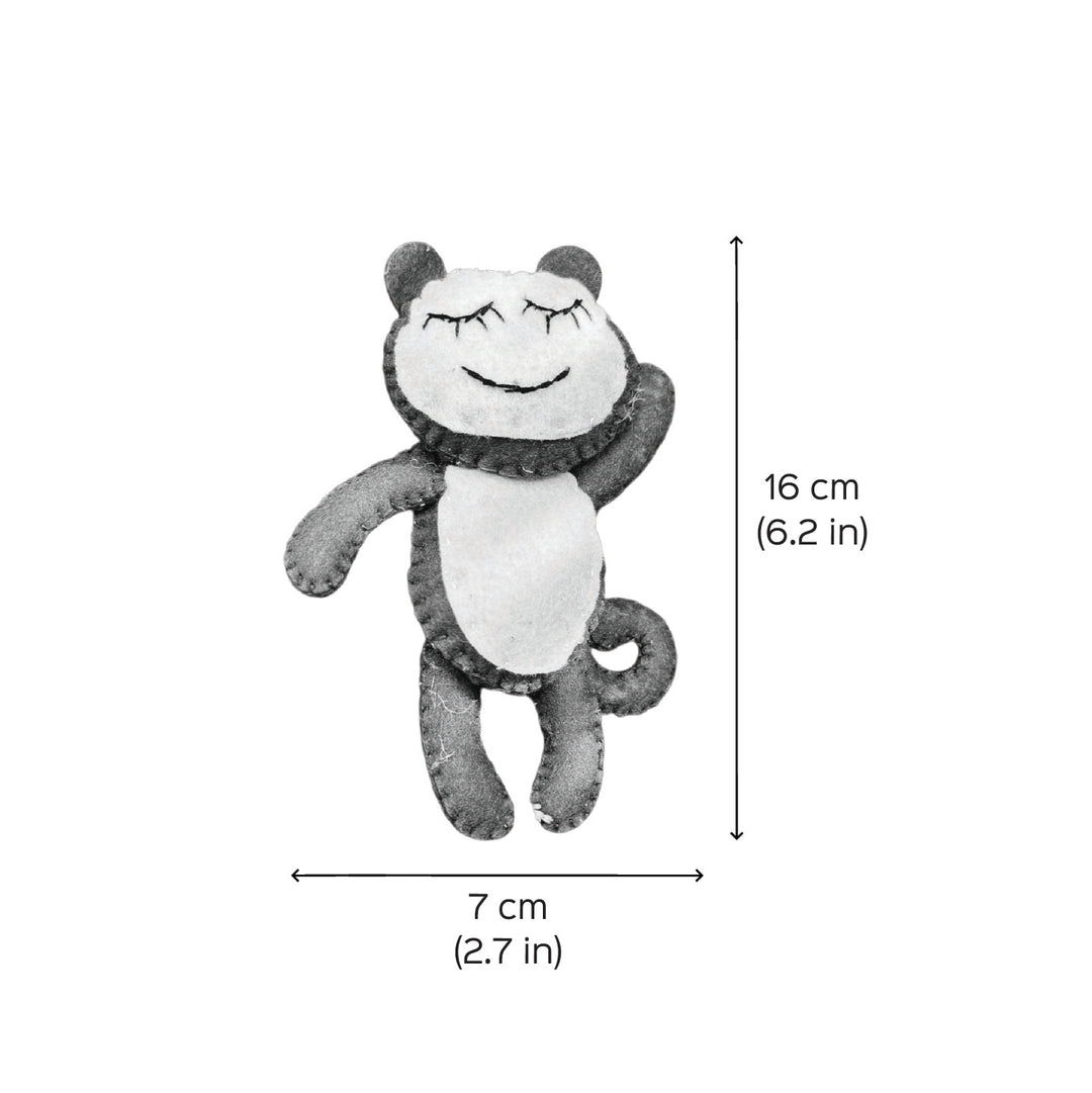 Handmade Monkey Kids Felt Ornament For Christmas Tree Decoration | Set Of 2
