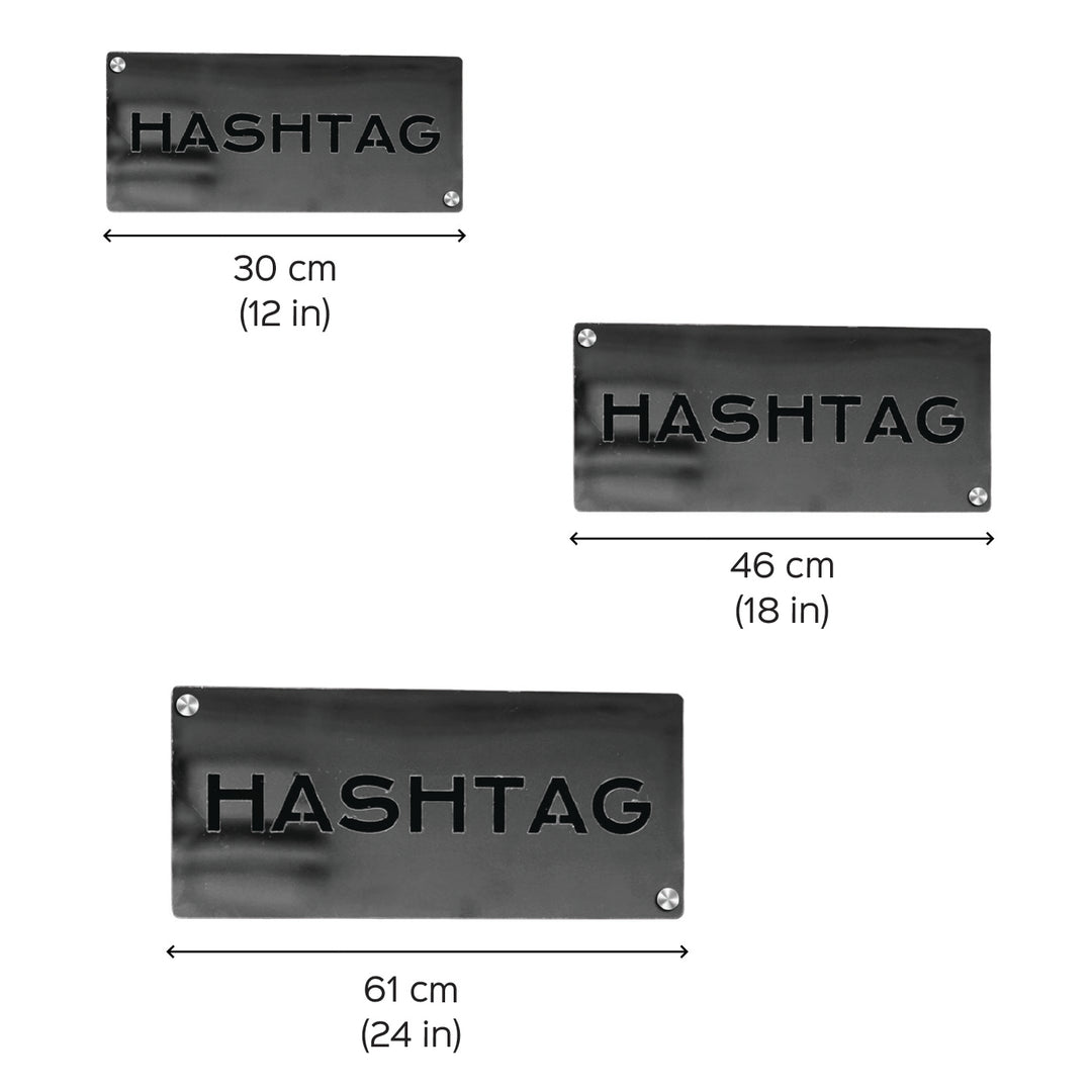 Personalized Weatherproof Elegant Rectangle Stainless Steel Name Plate - Dimension Chart with Multiple Sizes