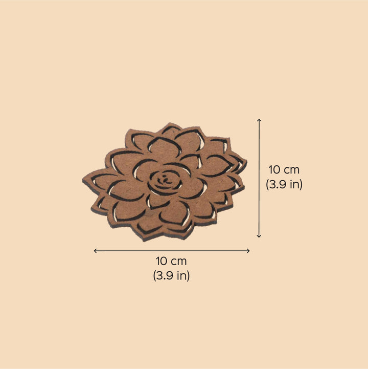 Lotus Blossom MDF Laser-Cut Graceful & Stylish Coaster Set  | Set of 6