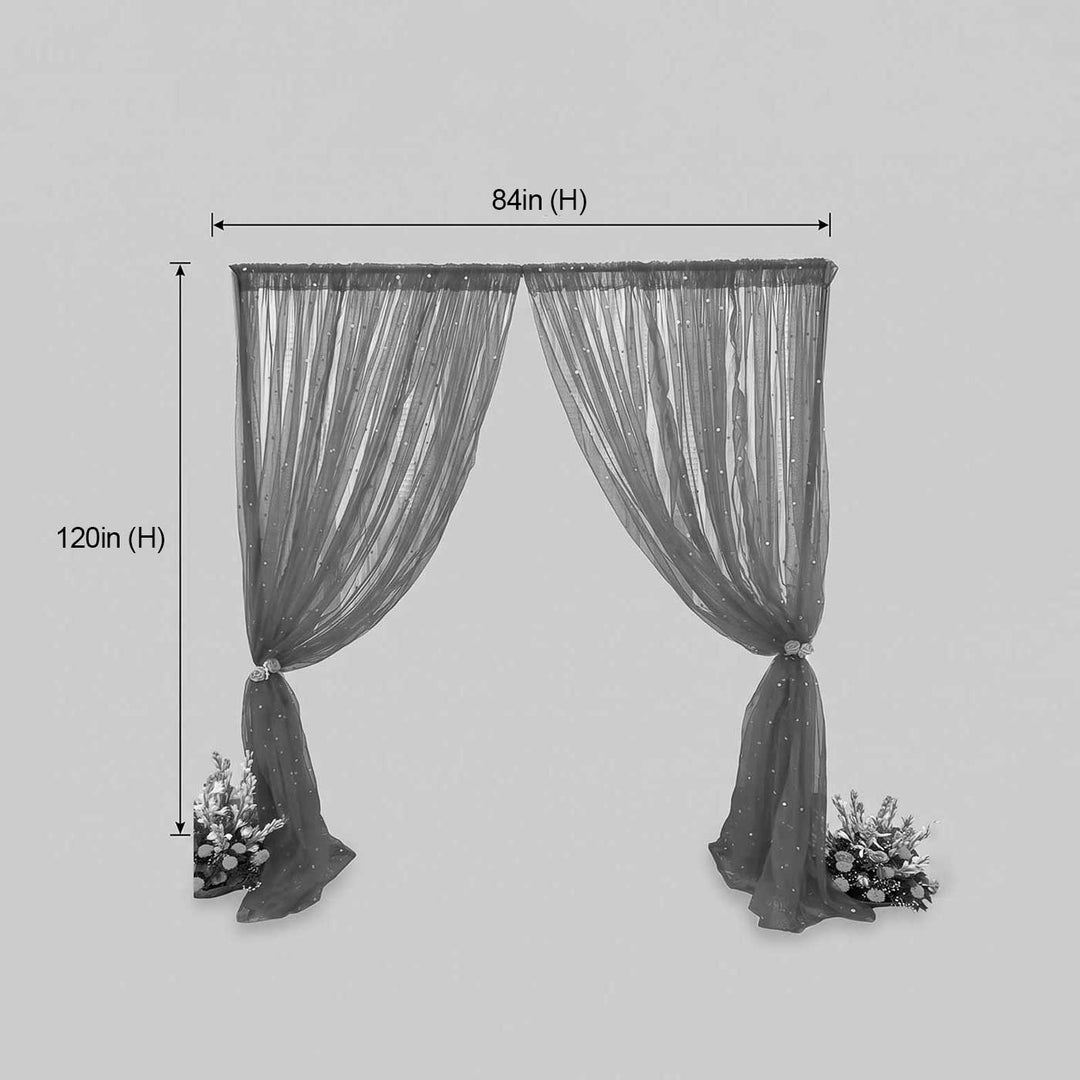 Reusable Yellow Butter Crepe Backdrop Drape, Ready-to-Hang For Haldi & Pooja Decor