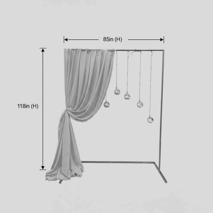 Reusable Peach Butter Crepe Backdrop Drape, Ready-to-Hang For Mehndi & Pooja Decor