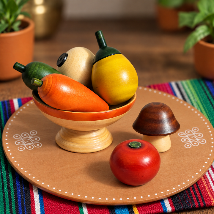 Wooden Mini Vegetable Set | Handmade Etikopakka Pretend Play Toy | 2+ Years