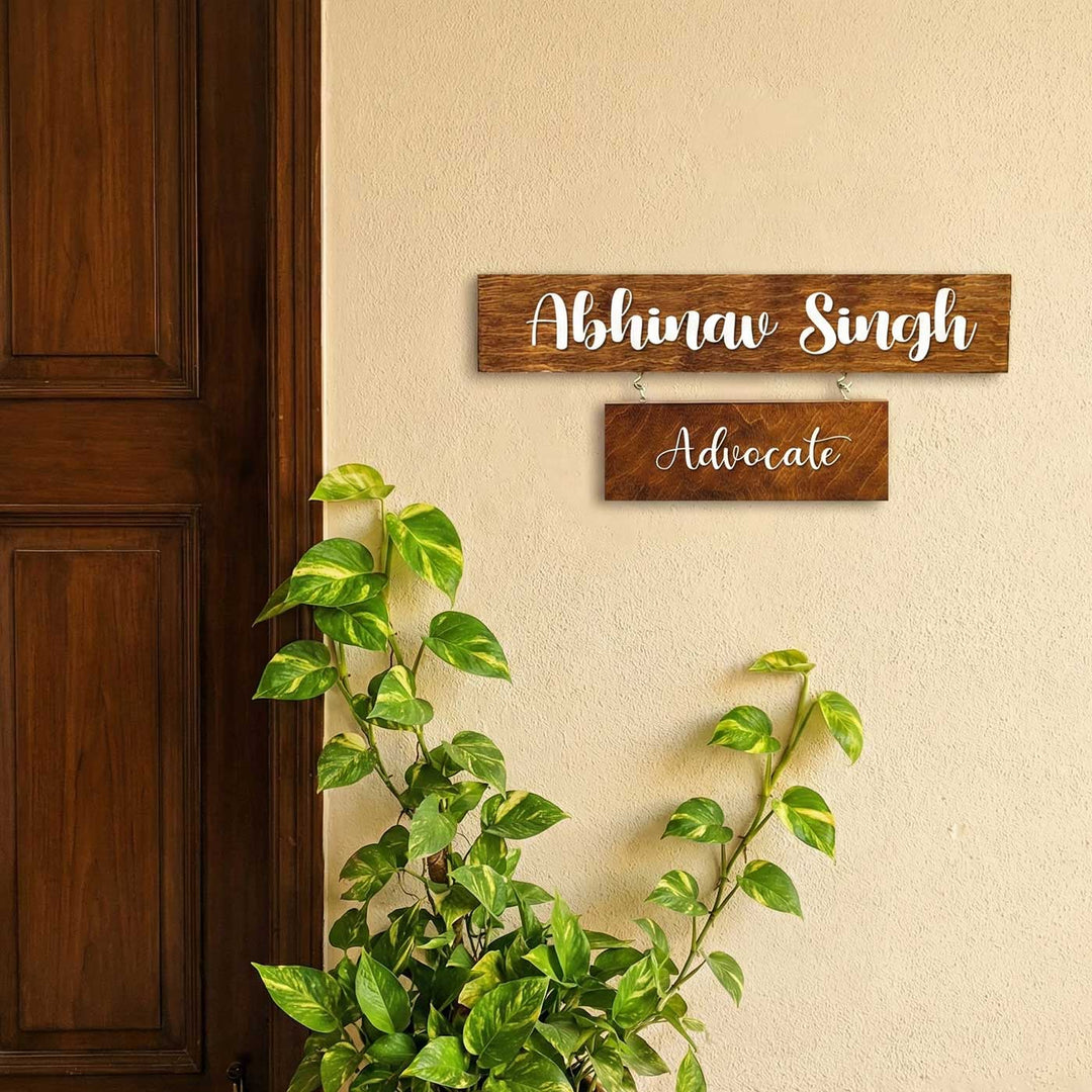 2 Pallet Rectangular Name Plate with 3D Letters For Advocate