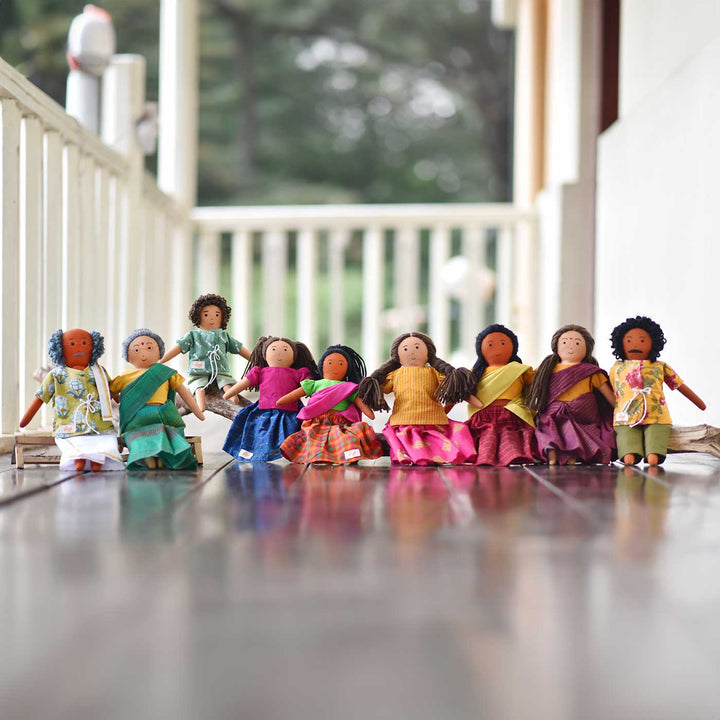 Nilah's Appa (Father) In Maroon Shirt | Soft Hand-Stitched Sustainable Indian Play Doll