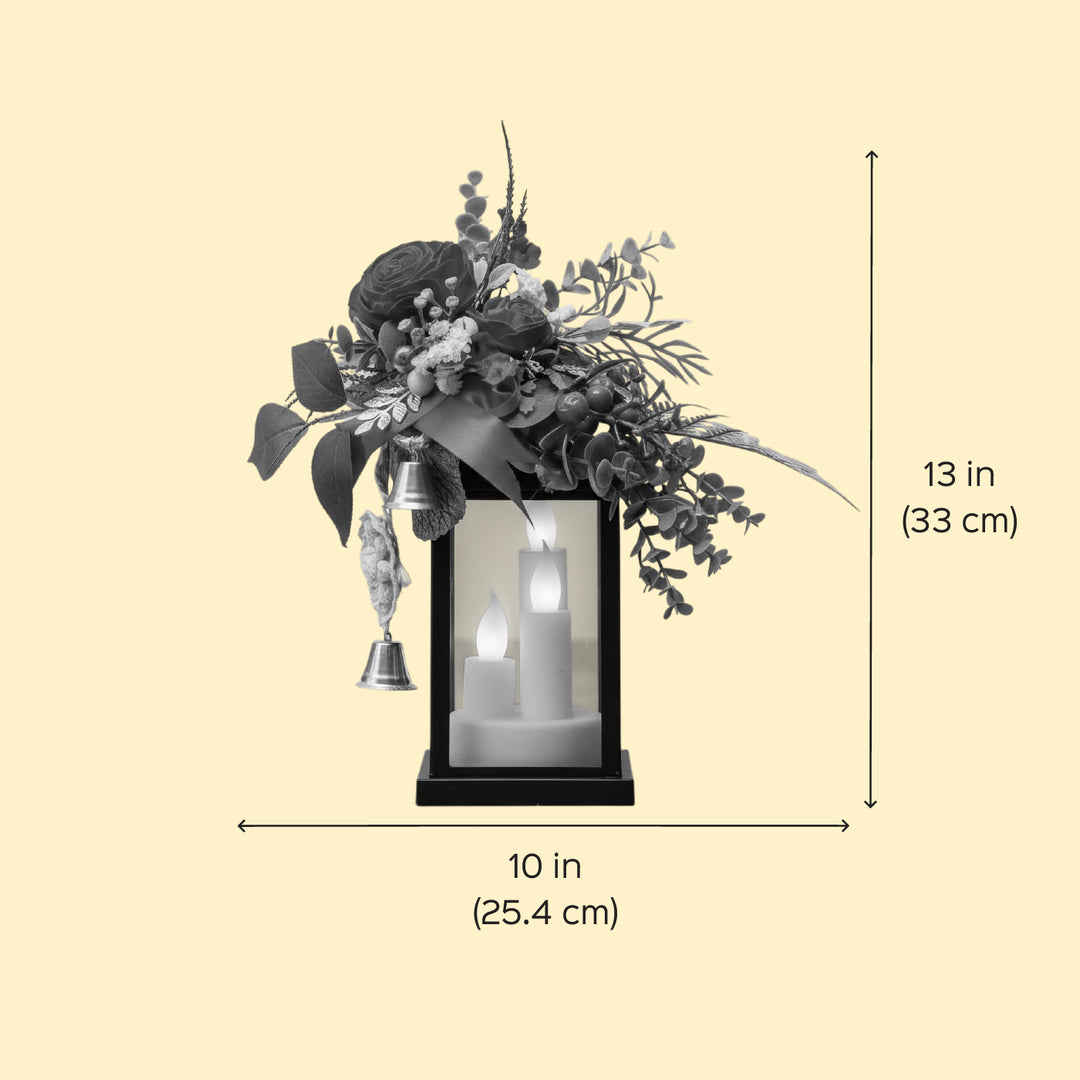 Handmade Blossom & Glow Shola Flower Centerpiece With LED Lantern