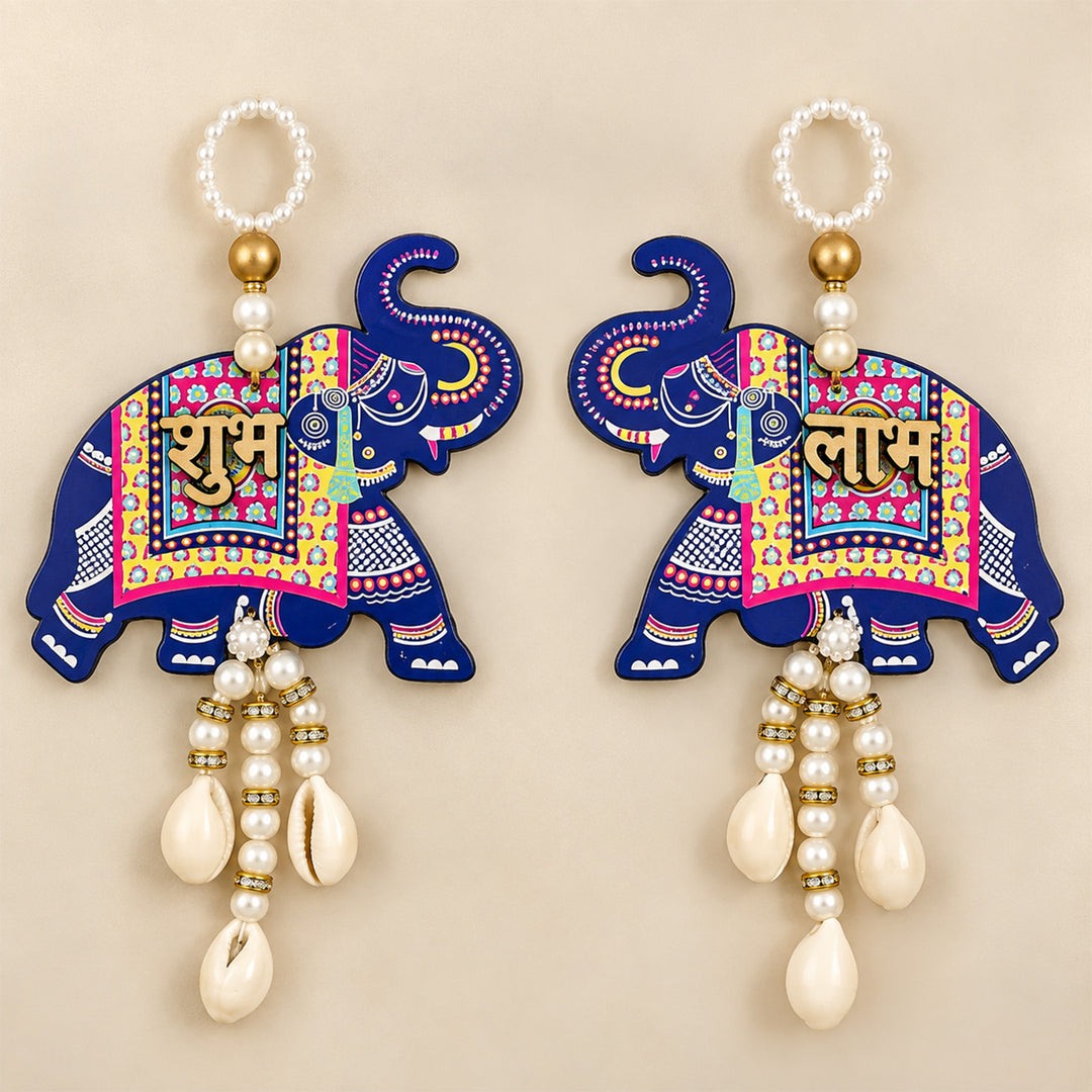 Royal Elephant Theme Urli Candle, Shubh Labh Hanging & Mithai Diwali Gift Hamper