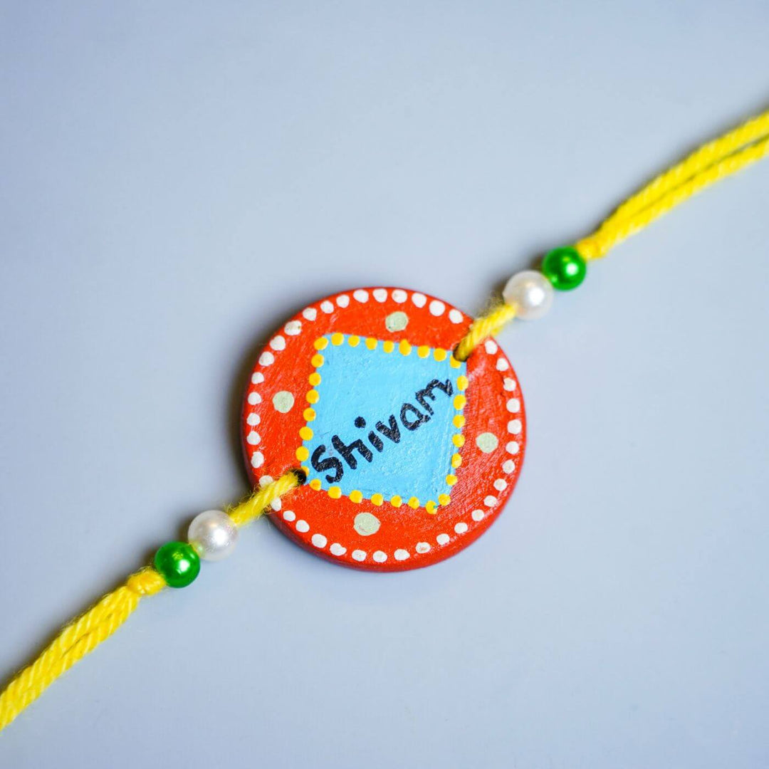 Personalized Terracotta Rakhi Hamper With Caricature 2 - Rakhi Close-up