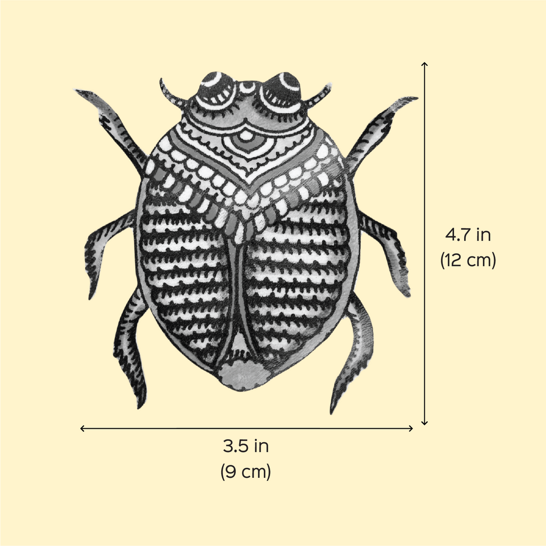 Hand-Painted Green Beetle Tholu Bommalata Fridge Magnet