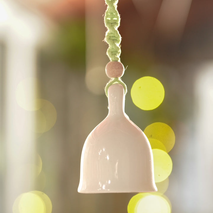 2 Pc  | Macrame Colourful Bells Design Ceramic Hanging