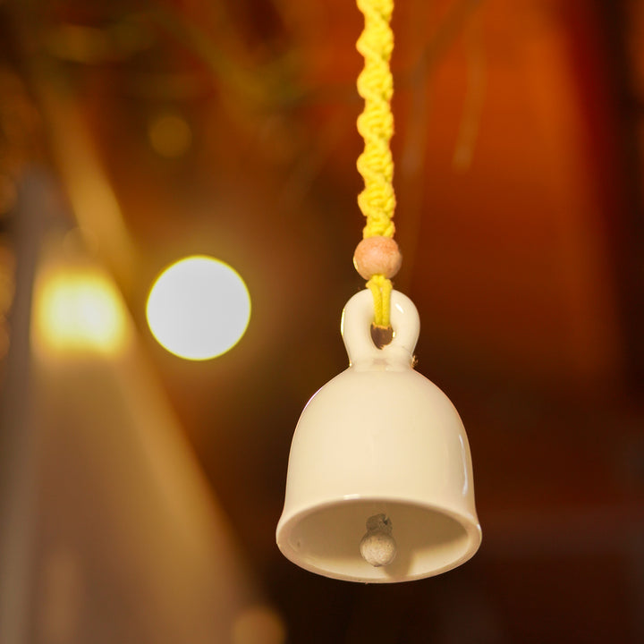 2 Pc  | Macrame Colourful Bells Design Ceramic Hanging