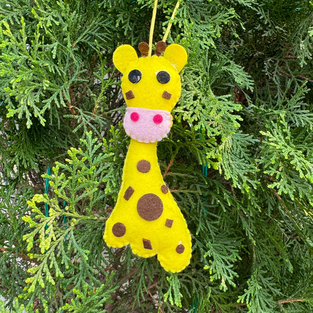 Handmade Giraffee Kids Felt Ornament For Christmas Tree Decoration | Set Of 2