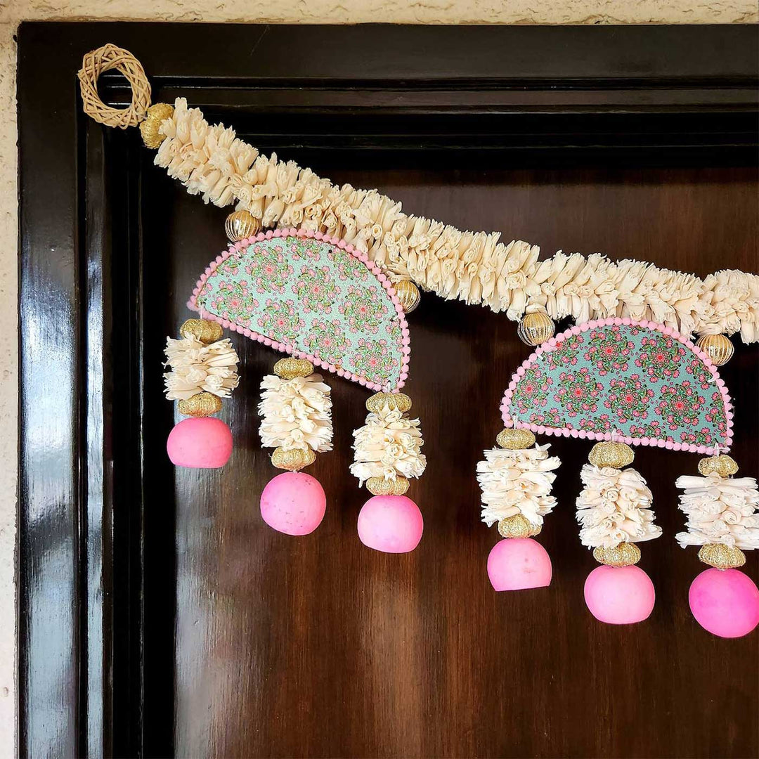 42 In | Handmade Pastel Colour Shola Flower Toran