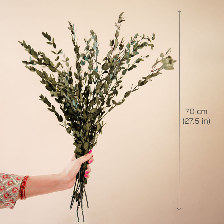 Handcrafted Dried Green Leaves Flower Decor Bunch