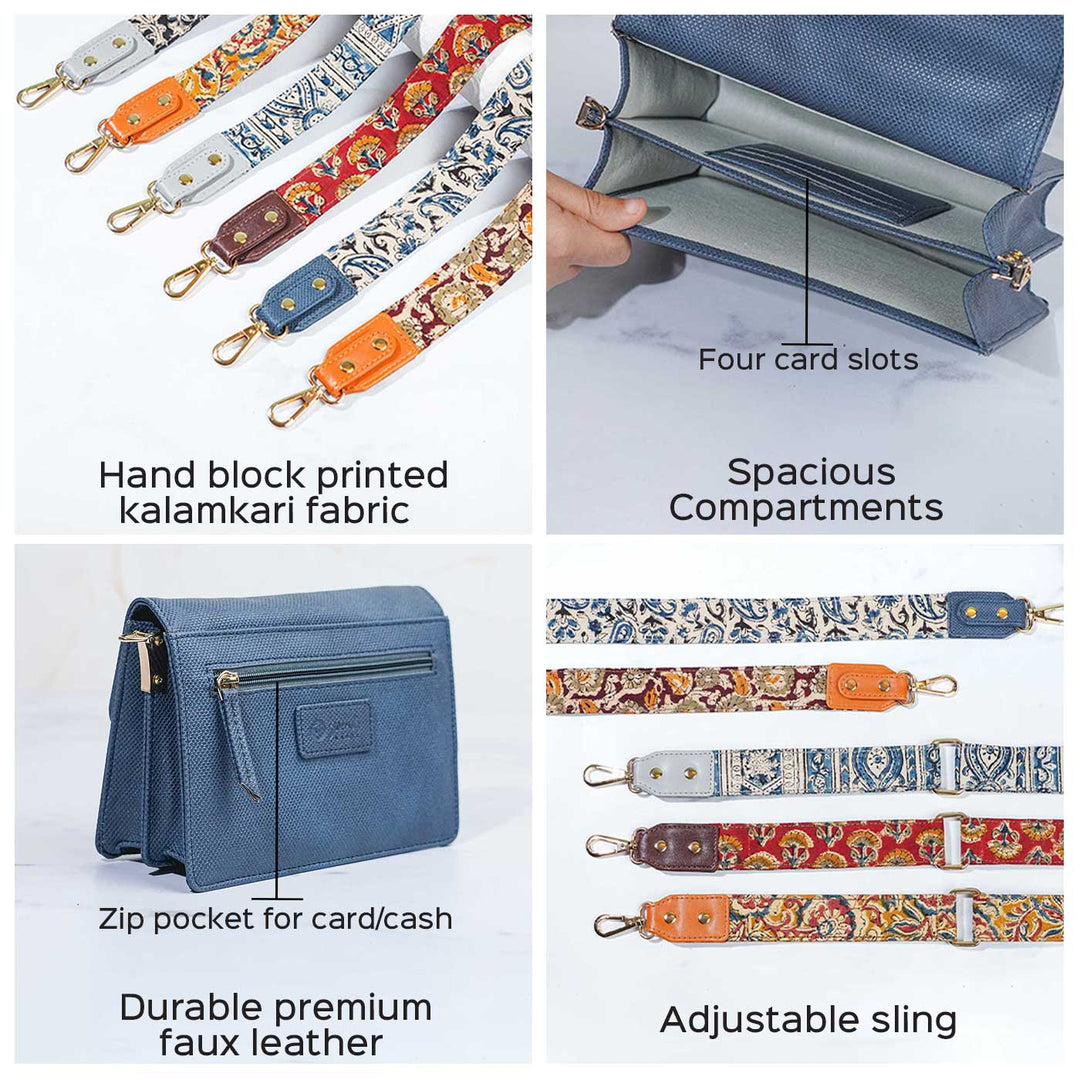 Personalized Faux Leather Sling Bag With Changeable Straps