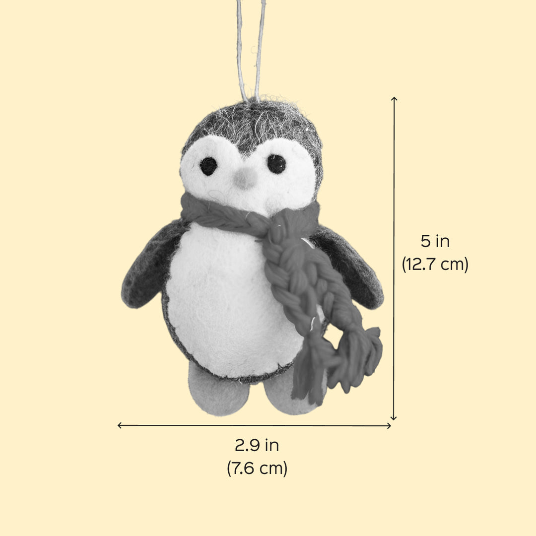 Mrs Fluffles The Penguin Felt Ornament For Christmas Tree Decoration