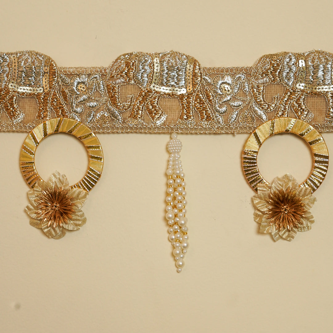 41 In | Handmade Golden Elephant Motif Toran