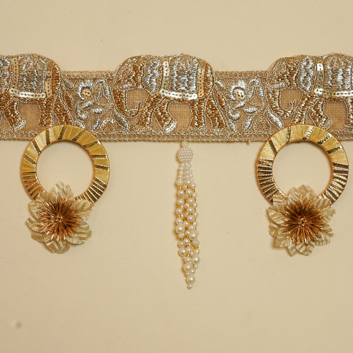 41 In | Handmade Golden Elephant Motif Toran