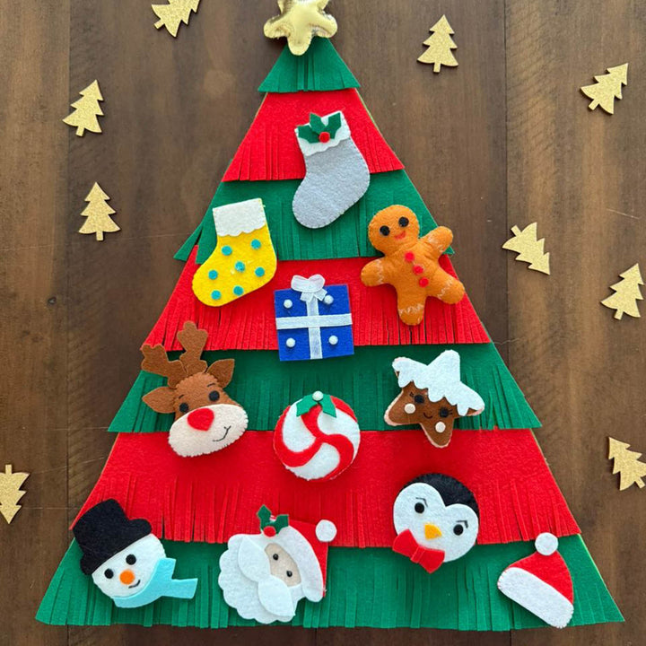 1 Tree And 23 Elements | DIY Felt Ornament Tree Set