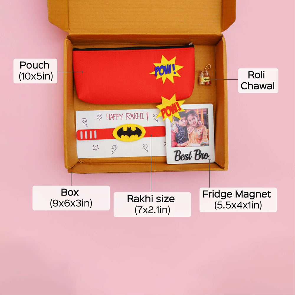 Copy Of Kids Rakhi Hamper With Pouch And Fridge Magnet 7 - Packed in Box with Labels