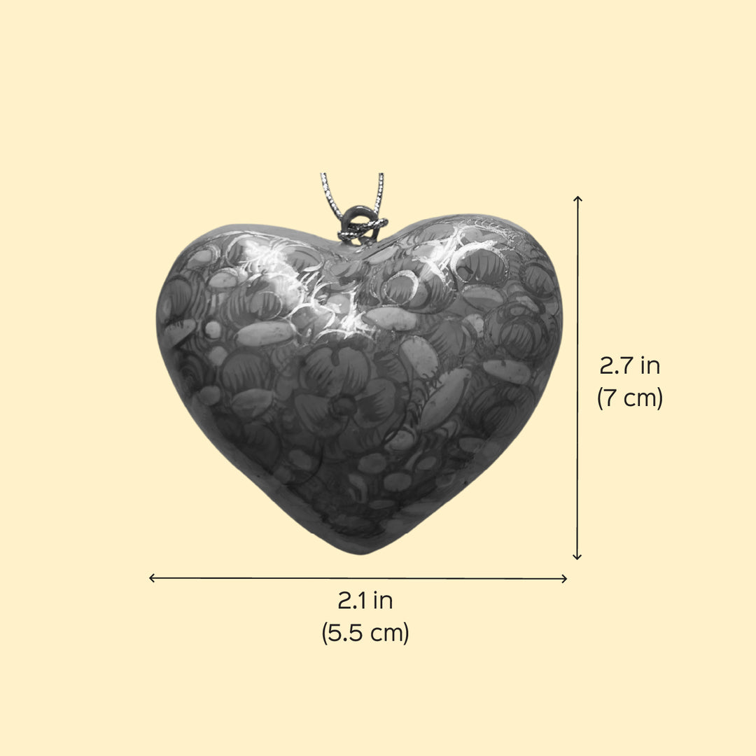 Handmade Paper Mache Heart Ornament For Christmas Decoration