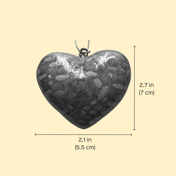 Handmade Paper Mache Heart Ornament For Christmas Decoration
