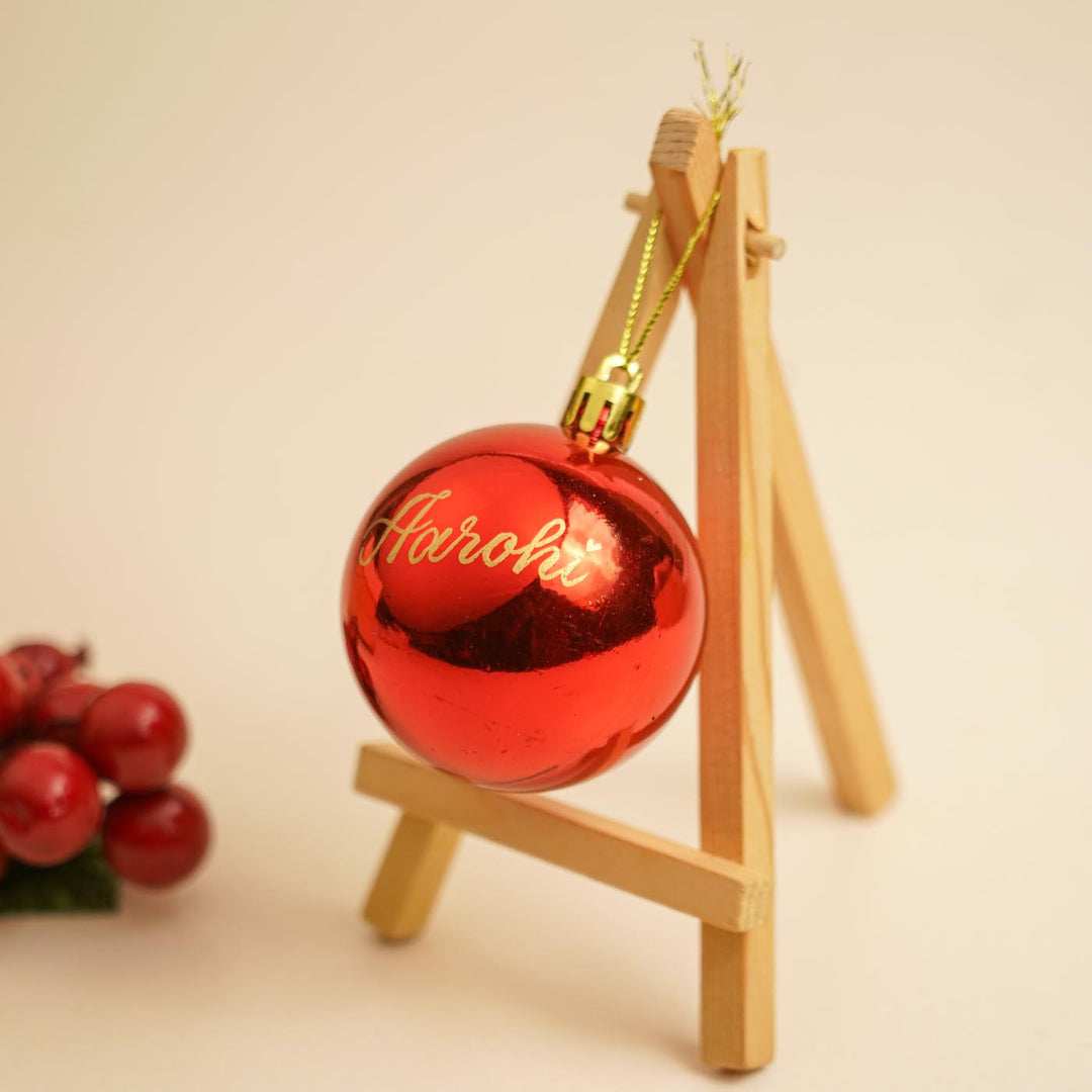Personalized Red Bauble Christmas Ornament