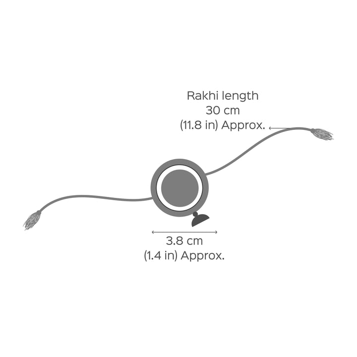 Ecofriendly Bamboo Rakhis For Bhaiya Bhabhi With Roli Chawal 7 - Dimension Chart Side View