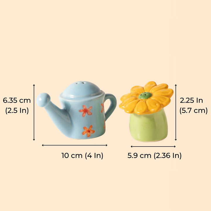 Mahi Flower & Watering Can Salt and Pepper Shakers
