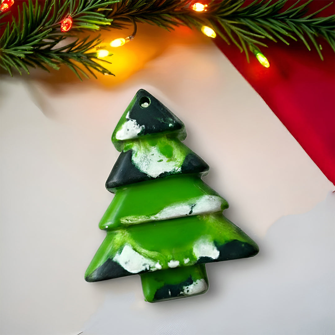Handmade Christmas Tree Wax Crayon Ornament