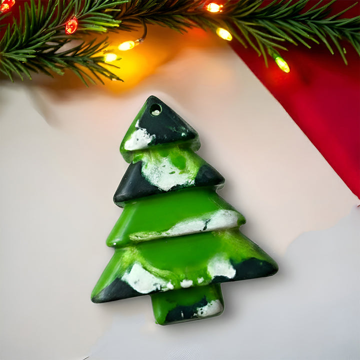 Handmade Christmas Tree Wax Crayon Ornament