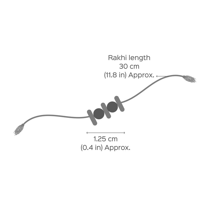 Ecofriendly Bamboo Rakhi With Roli Chawal 3 - Dimension and length illustration
