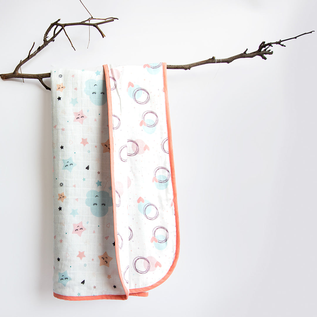 Personalized Reversible Sky Theme Dohar/Winter Blanket | 0-4 Years