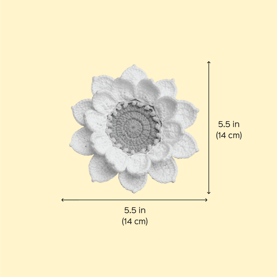 5.5 Inch | Handmade Crochet Lotus Tealight Holder