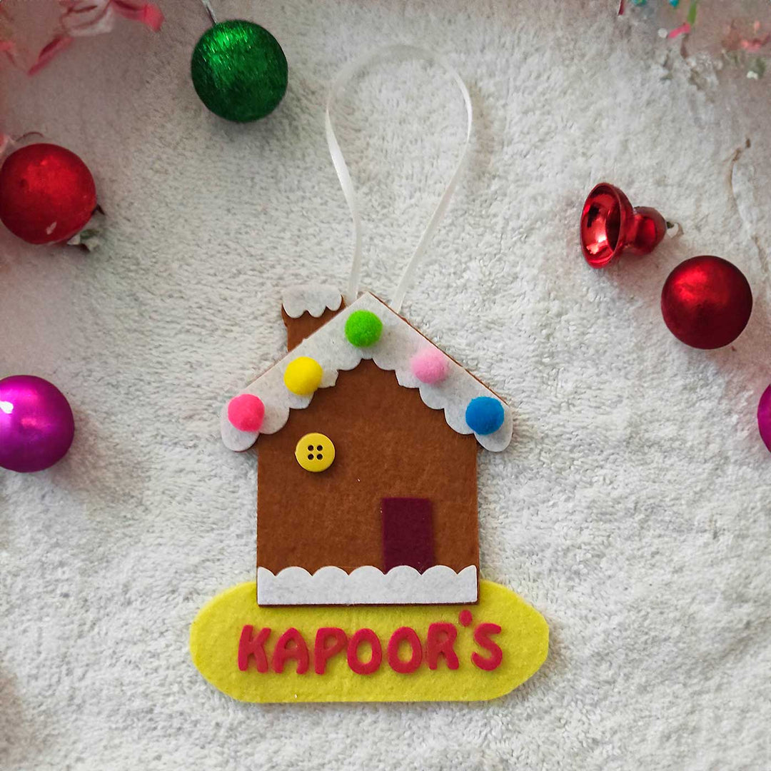 Personalized Candy House Felt Ornament For Christmas Tree Decoration