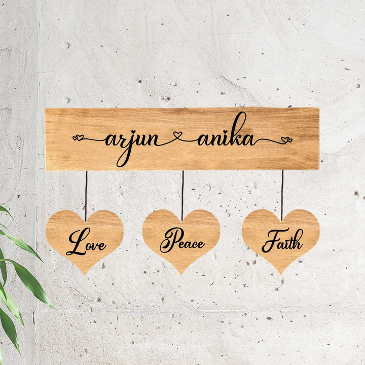 Minimalist 3D Nameplate For Couples With House Number Copy - Wall Hanging with Name Personalization