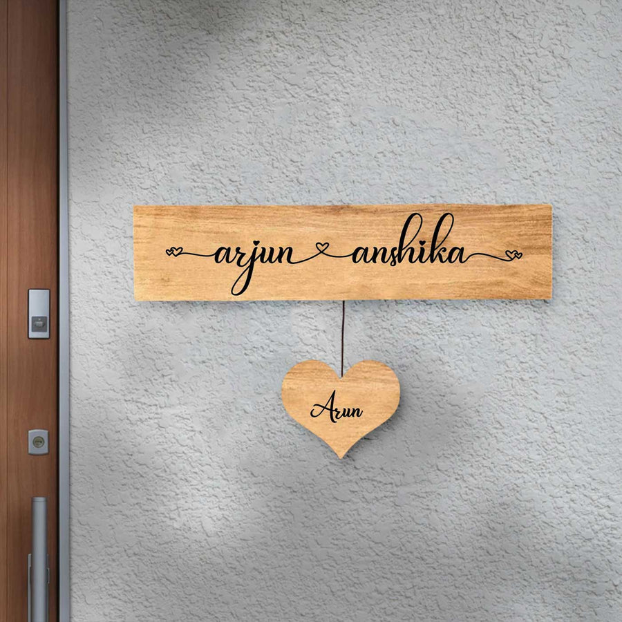 Minimalist 3D Nameplate For Couples Copy - Mounted on Entryway Wall