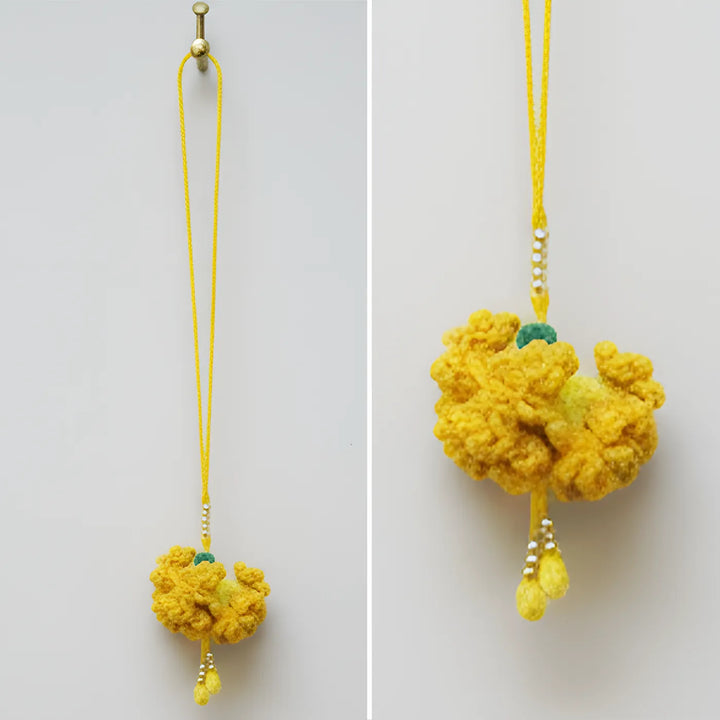 2 Pc | 7 Inch | Handmade Crochet Marigold Hangings