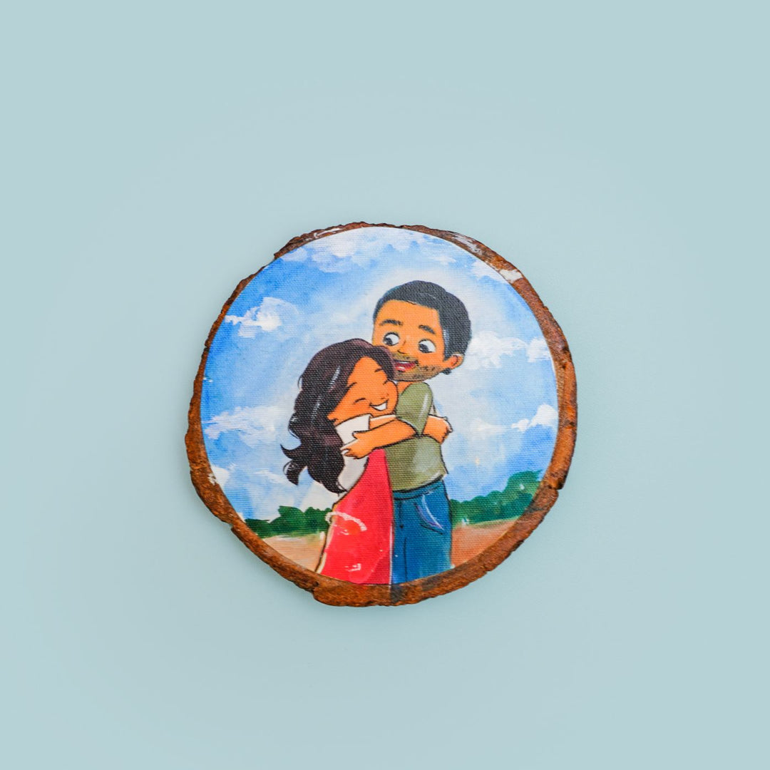Hand Painted Rakhi Hamper With Fridge Magnet - Front View of Fridge Magnet