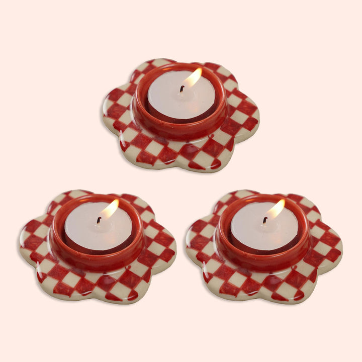 Handpainted Imara Tealight Holders | Set of 3