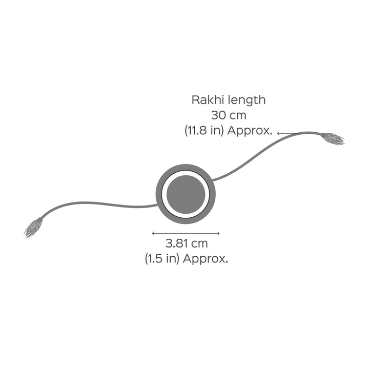 Ecofriendly Bamboo Rakhis For Bhaiya Bhabhi With Roli Chawal 5 - Dimension Diagram