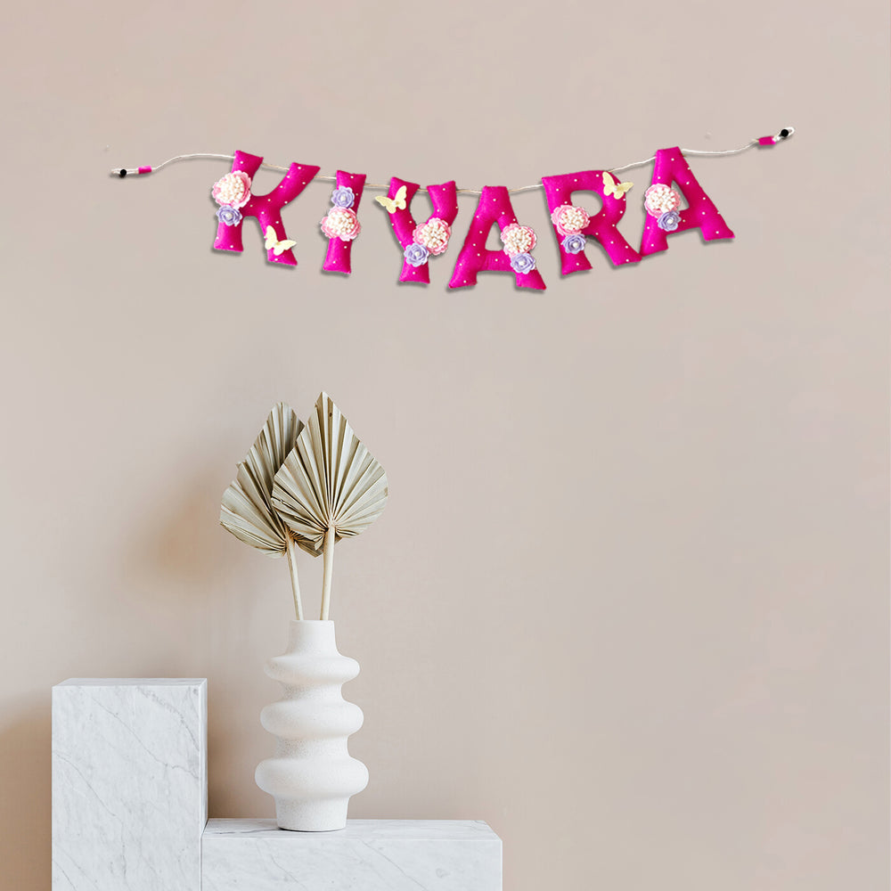 Hand Stitched Felt Bunting For Girls - Name Personalization Hanging Display