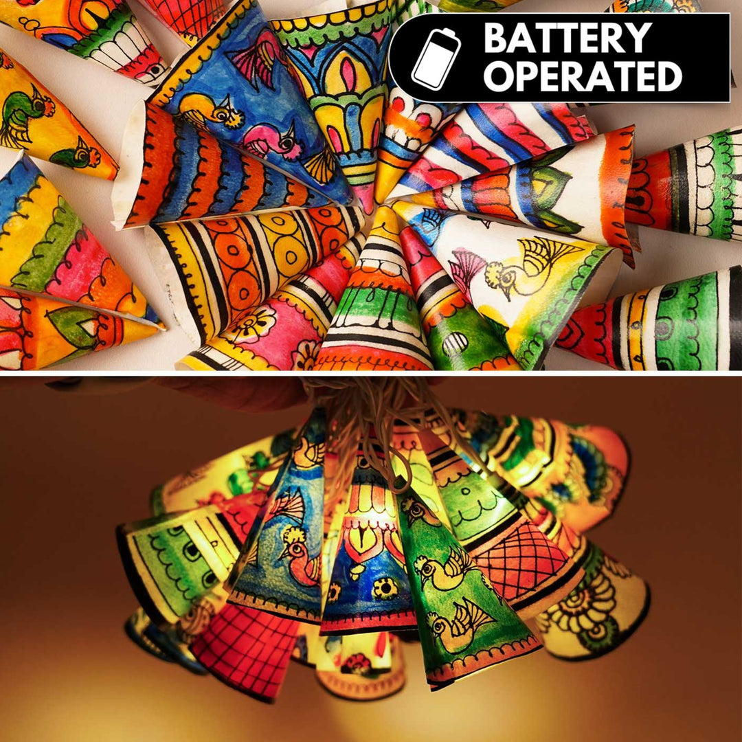 2.6m, 12 Bulbs | Battery Operated Festive Tholu Bommalata LED Fairy Lights