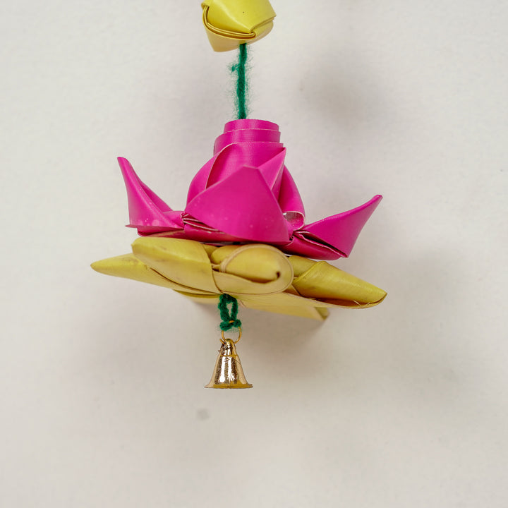 Handmade Decorative Fish & Lotus Palm Leaf Hangings | Set Of 2