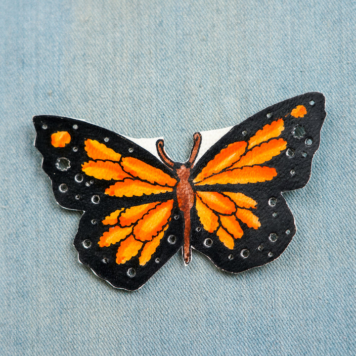 Hand-Painted Butterfly Tholu Bommalata Fridge Magnet