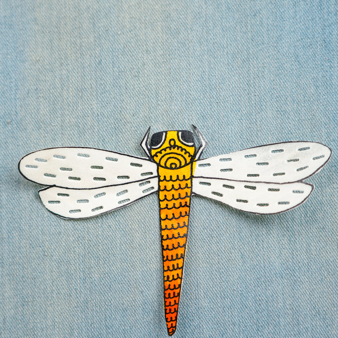 Hand-Painted Dragonfly Tholu Bommalata Fridge Magnet