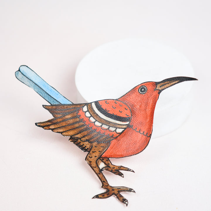 Hand-Painted Sun Bird Tholu Bommalata Fridge Magnet