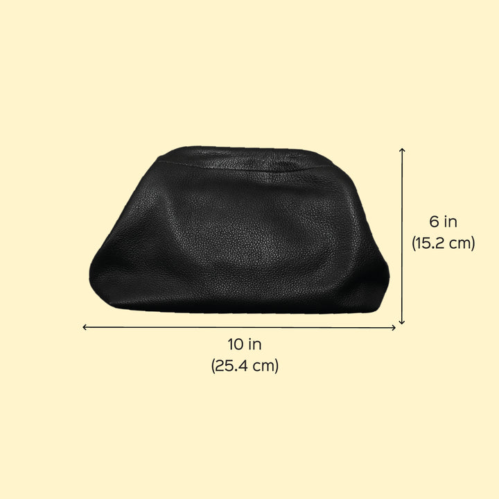 Personalized Dark Brown Slouch Leather Clutch With Sling
