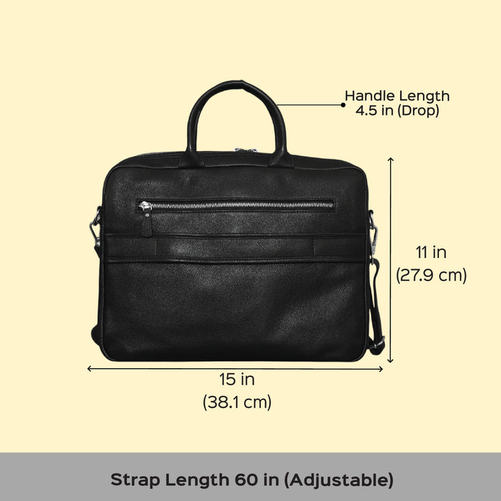Personalized Brown Robert Leather Laptop Bag