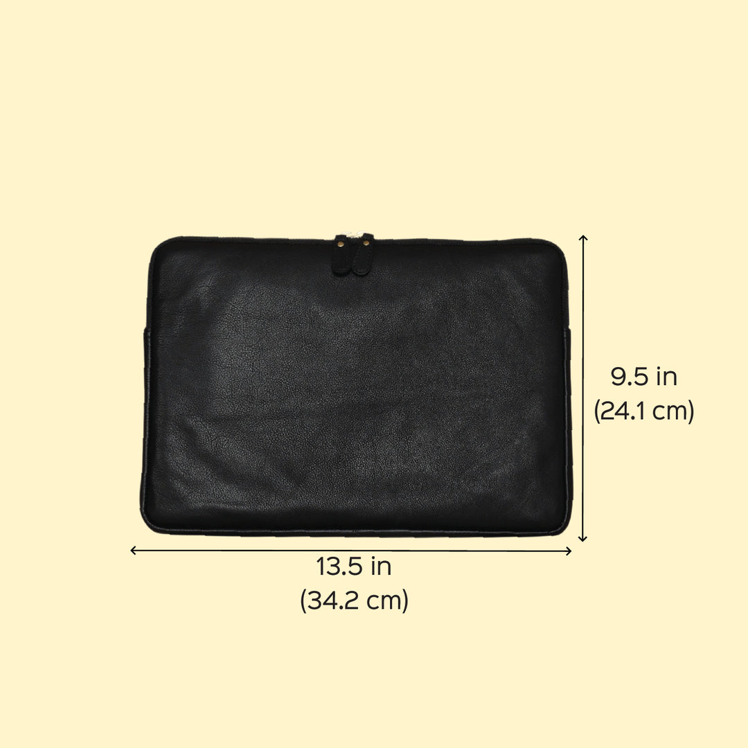 Personalized Mustard Yellow Robert Jr. Leather Laptop Sleeve